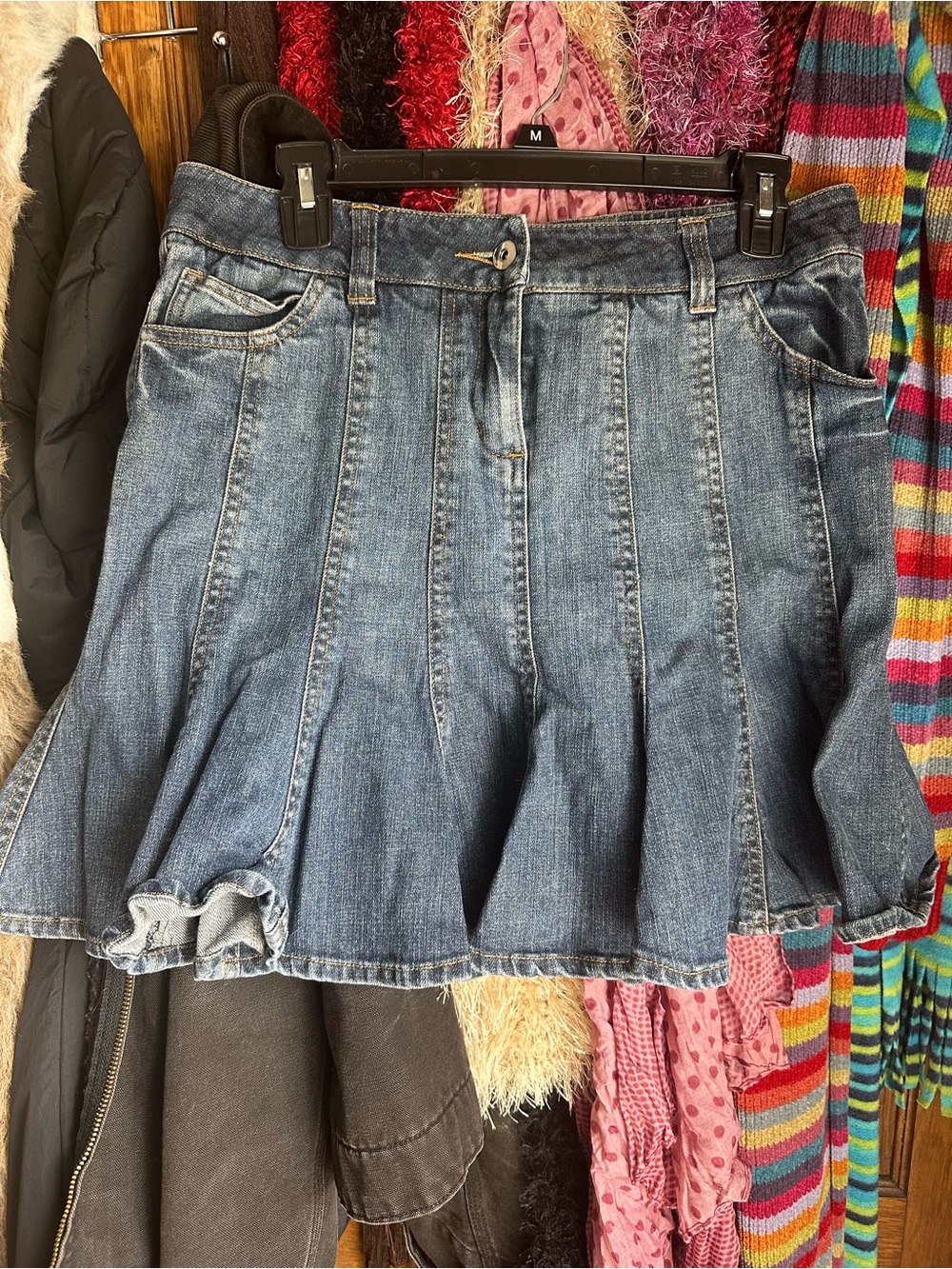 Etcetera Blue Denim Circle Skirt
